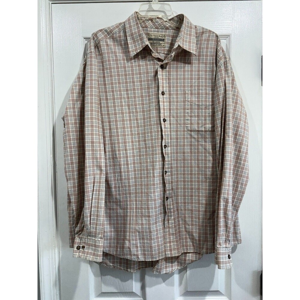 G.H. Bass & Co American Classics Men XL Plaid Button Up Shirt 100% Cotton